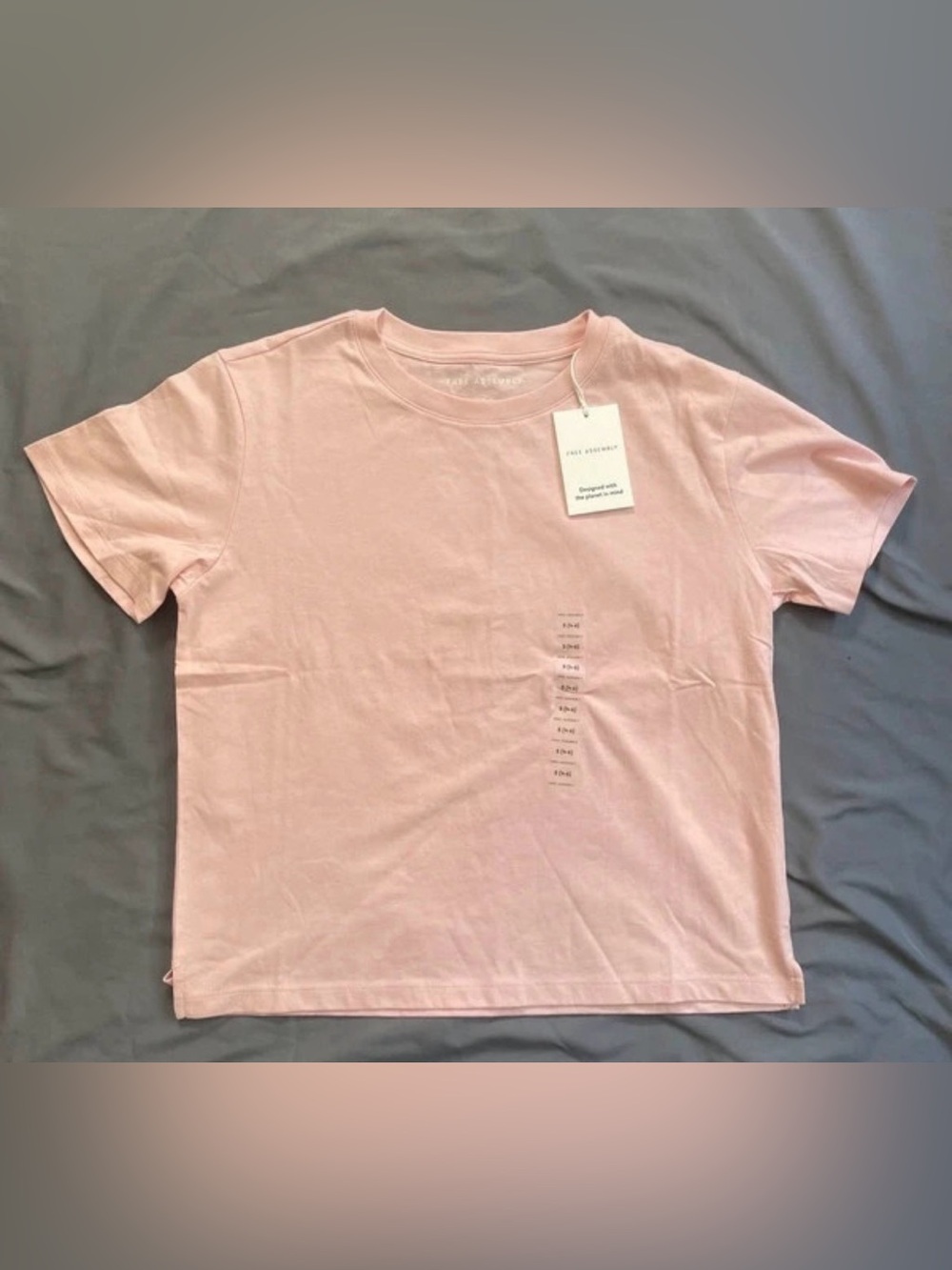 NWT Free Assembly Pale Pink Organic Cotton Crewneck Women’s T-Shirt Size Small